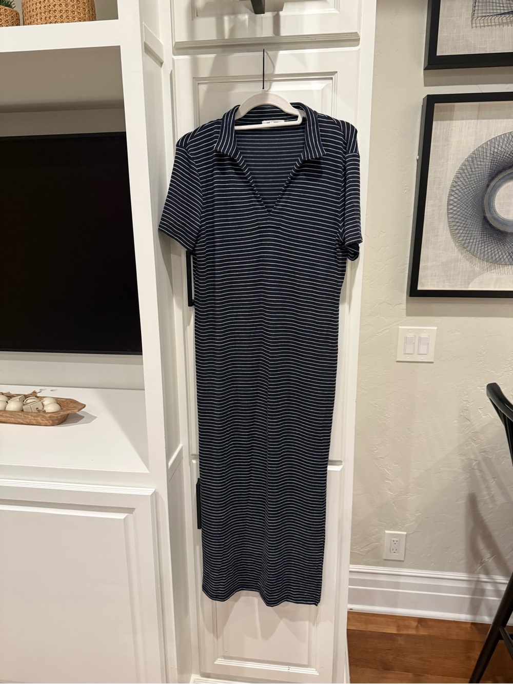 Rag & Bone Striped Navy Polo Maxi Dress - Women's Casual Shirt Dress
